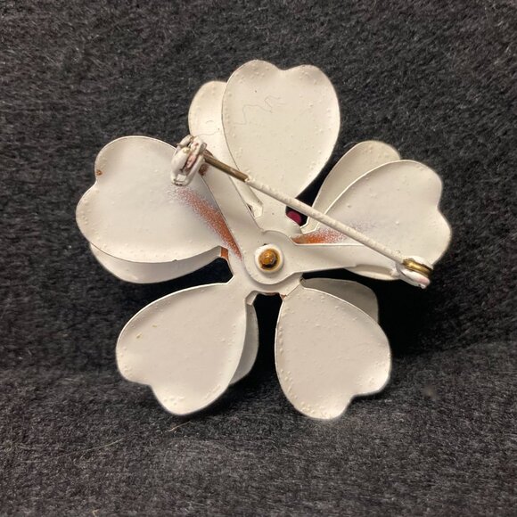 Vintage  Layer Hippy Mod Retro 60's Enamel Flower Pin Brooch - Picture 7 of 9